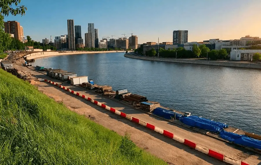 Симоновская набережная и Москва-река