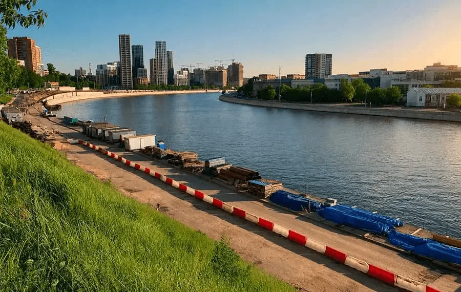 Симоновская набережная и Москва-река
